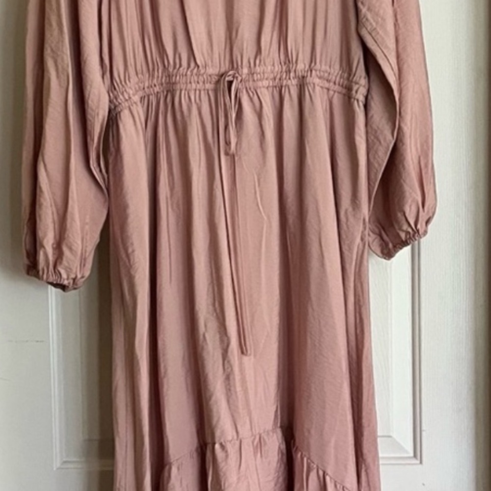 A New Day Blush Colored Long Sleeve Tiered Chiffon Flowing Maxi Dress 2X NWT - Picture 5 of 12
